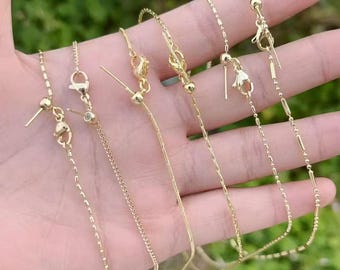 10pcs 18K Gold Filled Chain Necklace,Dainty Chain,Adjustable Chain Necklace,Multiple Style Chain Necklace, Gift for Her,Mothers Day Gifts