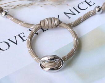 1pcs Silver Color Pig Nose Bracelet,adjustable Woven Knotty