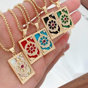 5 Stück Tarot Karte Anhänger, 18K Gold Emaille Zirkon Tarot Karte Anhänger, Rechteck Anhänger, personalisierte Astrologie Schmuck, Schmuckherstellung Versorgung