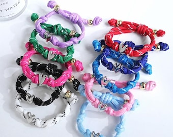 1pcs Silver Color Heart Knotty Bracelet,Adjustable Colorful Woven Knotty Bracelets,Personalized  Jewelry,Gift for her