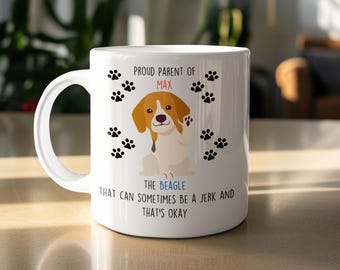 Personalized Beagle Mug, Custom Dog Mug, Beagle Mom Gift, Funny Dog Mug, Dog Lover Present, Beagle Dad Gift, Beagle Owner Mug