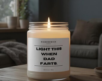 Bougie drôle pour papa, Cadeau bâillon, Allumez ça quand papa pète, Bougies blague, Bougies fantaisie, Cadeau bougie unique, Cadeau bougie parfumée, Bougies de 9 oz