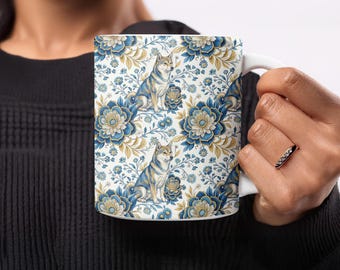 Taza de Shiba Inu con diseño floral, ideal como regalo para amantes de los perros, ideal para mamás Shiba, de cerámica, ideal para decorar la cocina de perros japoneses.