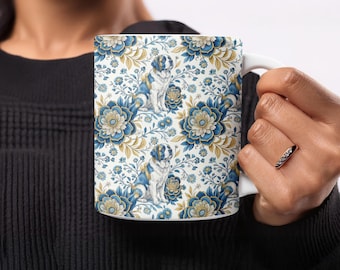 Taza de San Bernardo con diseño floral, ideal como regalo para amantes de los perros, bonita taza de San Bernardo, vajilla de cerámica para mascotas, decoración única para la cocina.