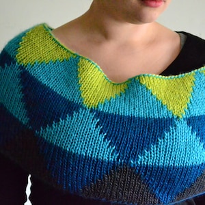 Honors Geometry Cowl Knitting Pattern by Katie Canavan image 1