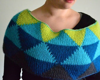 Honors Geometry Cowl Knitting Pattern by Katie Canavan