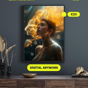 Dreamy Underwater Girl IV (Digital Print)