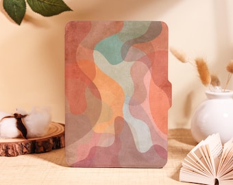 Fluid Abstract Art Kindle Case for Kindle 2025,Paperwhite 12/11/10th&Kobo Clara,Pastel Colors Cover with Auto Wake/Sleep, Book Lovers Gift