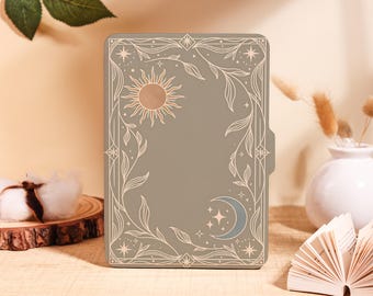 Minimalist Boho Sun Moon Kindle Case for Kindle 2025,Paperwhite 12/11/10 Kobo Clara,Personalized Cover with Auto Wake/Sleep, Book Lover Gift