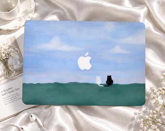 Cats Under a Blue Sky Custom MacBook Cover for Air 13/15 M1-M5, Pro 13-16, Neo A18, Protective Apple Laptop Cover, Gift for College Students