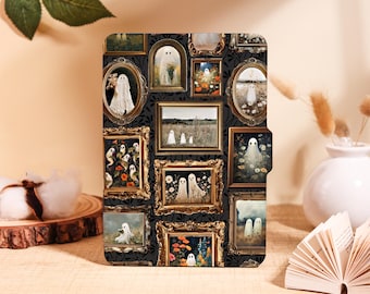 Étui pour Kindle Spooky Ghost : fonction réveil/veille automatique pour Kindle et Kobo
