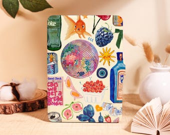 Whimsical Collage Kindle Case for Kindle 2025,Paperwhite 12/11/10th & Kobo Clara, Ball and goldfish Cover with Auto Wake/Sleep, Unique Gift