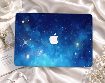 Blue Starry Galaxy Custom MacBook Case for Air M1-M5, Pro 13-16, Retina and Neo A18, Slim Protective Laptop Cover, Gift for College Students