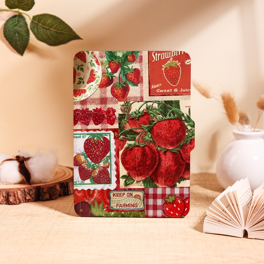 Vintage Strawberry Collage Kindle Case for Kindle 2024,paperwhite 12/11 ...