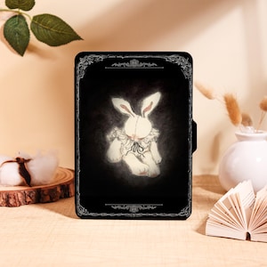 Gothic Fairy Rabbit Kindle Case for Kindle 2024,Paperwhite 12/11/10th&Kobo Clara,Vintage Lace Cover with Auto Wake/Sleep,Gothic Lovers Gift