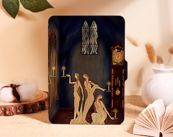 Art Nouveau Women Kindle Case for Kindle 2025, Paperwhite 12/11/10 Gen Kobo Clara, Personalized Cover with Auto Wake/Sleep, Book Lover Gifts