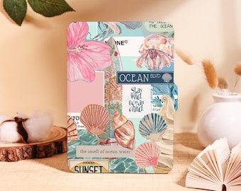 Hawaiian Ocean Collage Kindle Case: Auto Wake/Sleep Cover
