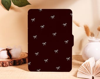 Minimalist Bow Kindle Case for Kindle 2025, Paperwhite 12/11/10 Gen Kobo Clara, Personalized Cover with Auto Wake/Sleep, Gift For Book Lover