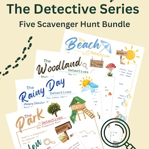Detective Scavenger Hunt for Kids | Printable Mystery Game Activity Sheets | Fun Spy Party Games | Instant Download PDF Bundle
