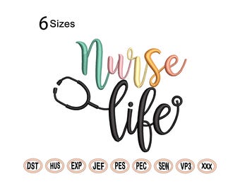 Nurselife Embroidery Design, Nurse Life Icon (Instant Download)