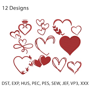 Herzen Stickdatei, Mini Herzen, kleine Herzen Maschinenstickerei, Liebe, Herzformen Herz Bundle Stickerei, Valentinstag
