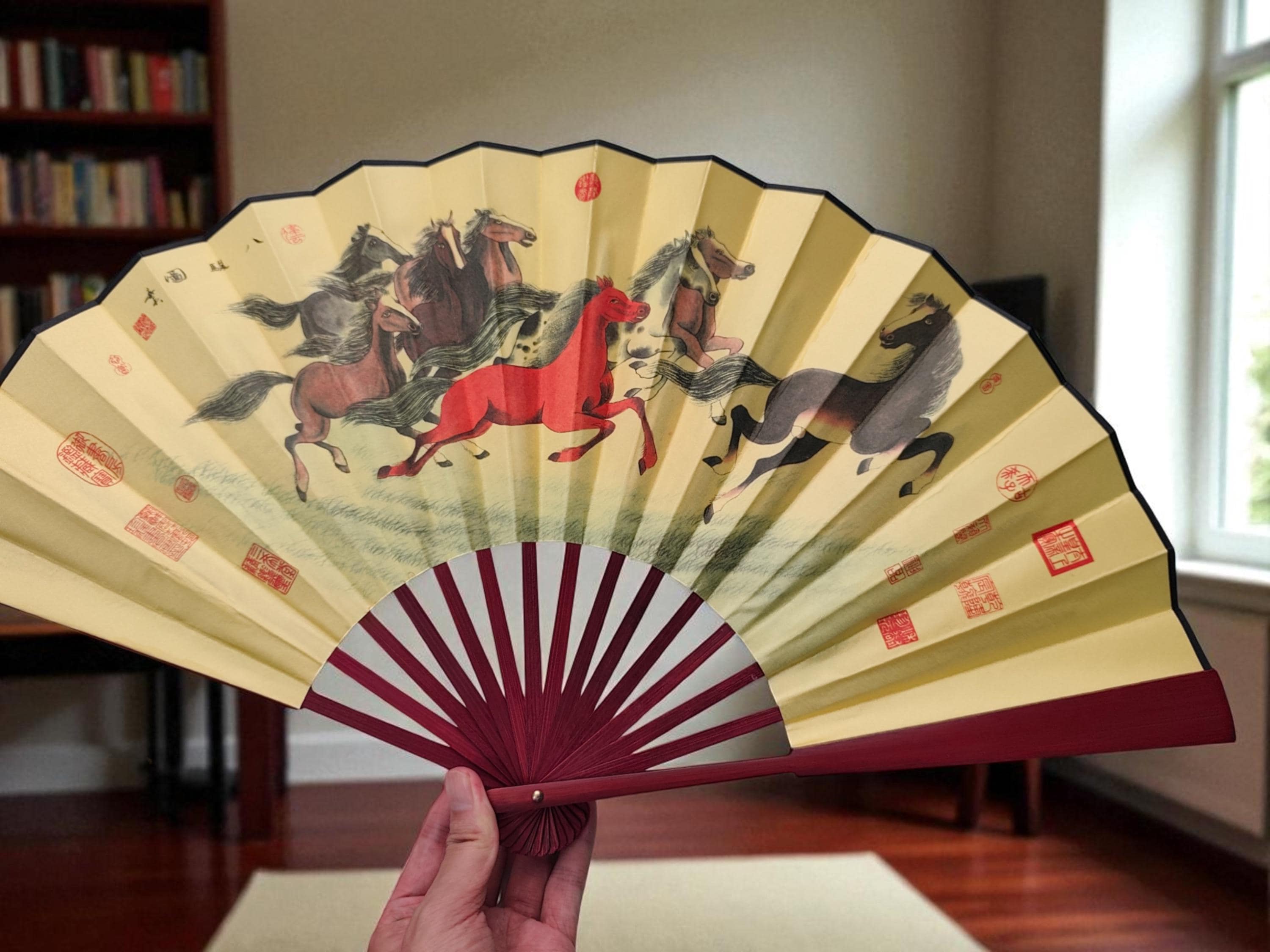 Ventaglio Pieghevole In Bambù - 2 Pezzi Per Matrimoni, Decorazione O Uso Personale - Foto 2