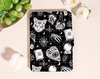 Gothic Mystical Black Kindle Case for Kindle 2025,Paperwhite 12/11/10th&Kobo Clara,Dark Cat Cover with Auto Wake/Sleep,Halloween Gothic Gift