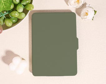 Minimalist Dark green Kindle Case for Kindle 2025,Paperwhite 12/11/10th & Kobo Clara, Elegant Cover with Auto Wake/Sleep, Books Lover Shell