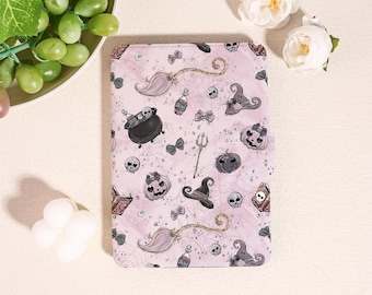Pumpkin and Cauldron lavender Kindle Case for Kindle 2025,Paperwhite 12/11/10th&Kobo Clara,Cute Spooky with Auto Wake/Sleep,Halloween Gifts