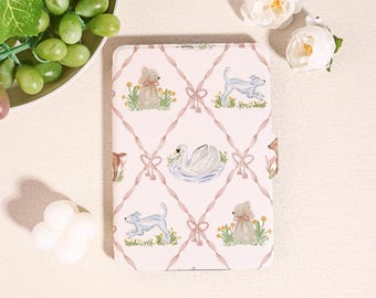 Cute Whimsical Animal Kindle Case for Kindle 2025,Paperwhite 12/11/10th & Kobo Clara,Dogs,Swan Cover with Auto Wake/Sleep,Pet Lovers Gift
