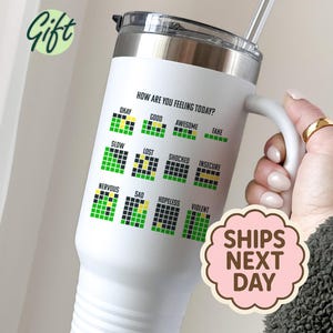 Funny Wordle Tumbler, Wordle Gifts, Wordle Lover Gift, Wordle Gift For Her, Wordle Birthday Gift, Wordle Tumbler with Handle, Christmas Gift