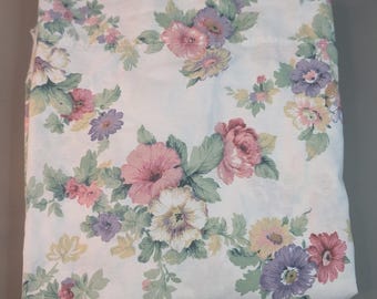 Vintage Floral Dan River Full Flat Sheet