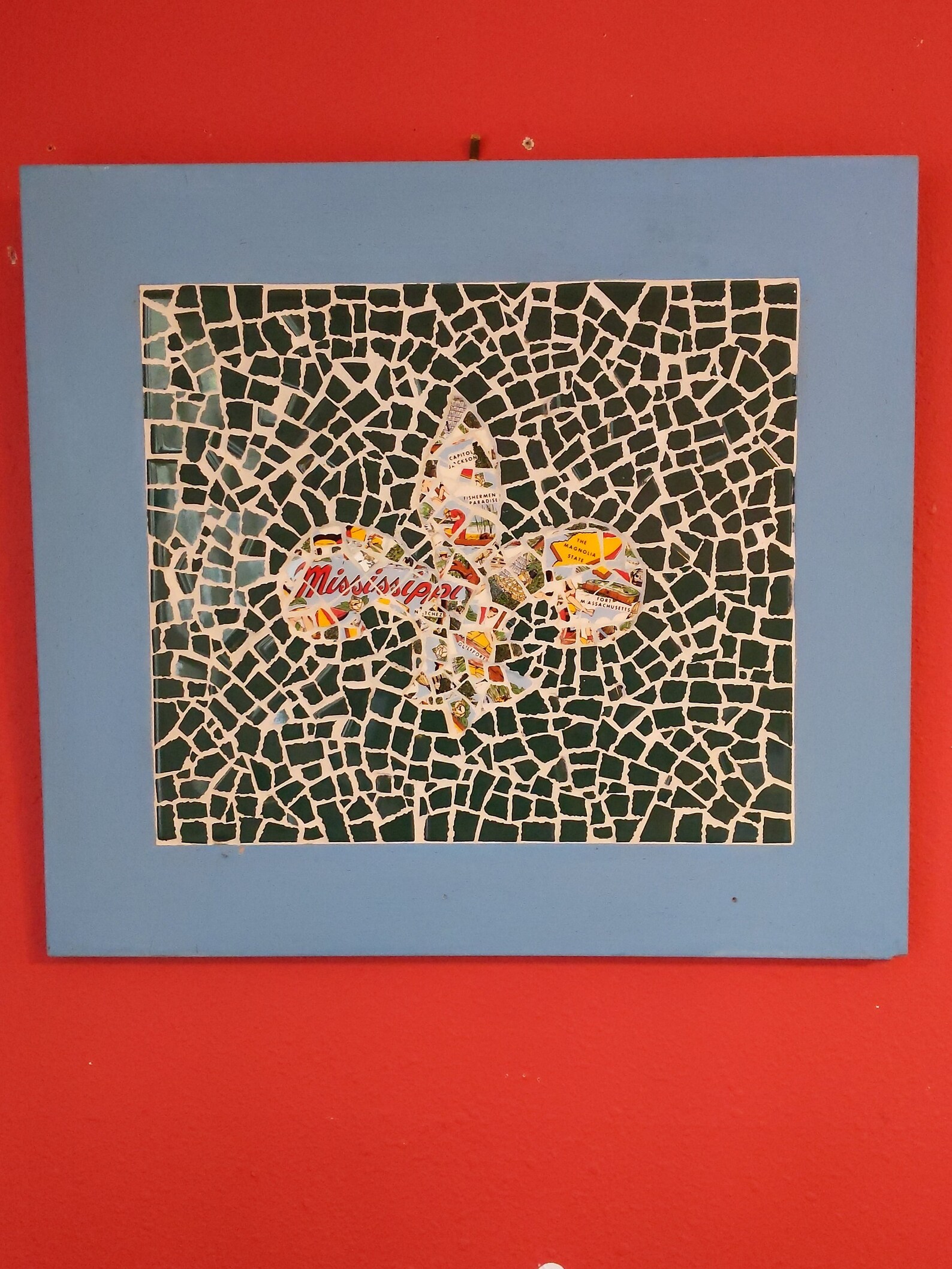 Mississippi Fleur De Lis Recyled Mosaic Art Etsy