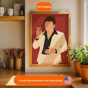 Tony Montana - Scarface - Al Pacino Poster | Minimalist Movie Art | Perfect for Film Lovers