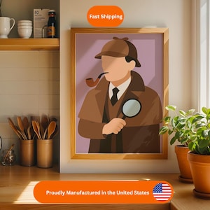 Sherlock Holmes - Sir Arthur Conan Doyle Wall Art | Retro TV & Film Poster | Gift for Movie Buffs
