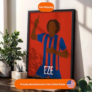 Eberechi Eze - Crystal Palace Wall Art | Retro Football Poster | Gift for Soccer Fan