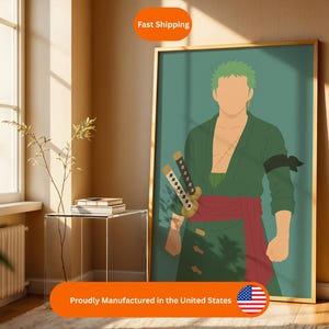Roronoa Zoro Poster: One Piece Anime TV Print, Modern Man Cave Decor