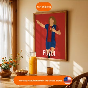Carles Puyol - Barcelona Legend Wall Art | Retro Football Poster | Gift for Soccer Fan