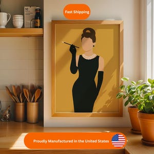 Audrey Hepburn - Breakfast at Tiffany&#39;s Poster: Minimalist Movie Art