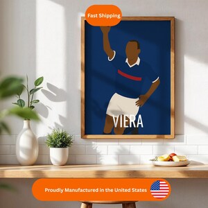Patrick Viera France Football Legend Wall Art | Retro Football Poster | Gift for Soccer Fan