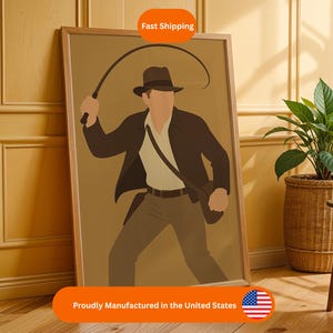 Indiana Jones - Harrison Ford Wall Art | Retro TV & Film Poster | Gift for Movie Buffs