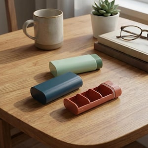 Pastillero de 3 compartimentos, pastillero para mañana, mediodía y noche, mini pastillero, pastillero personalizado, pastillero, organizador de pastillas, pastillero de viaje