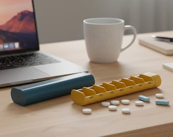 Personalized 7-Day Pill Box, Portable Travel Organizer,Vitamin storage box