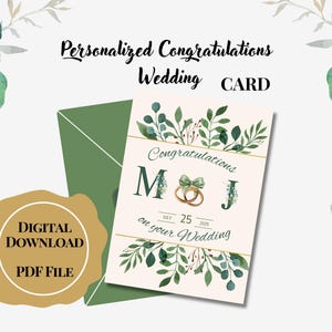 Stampa personalizzata di biglietti di nozze floreali/congratulazioni per il tuo matrimonio/biglietto di auguri/auguri per gli sposi novelli/biglietto regalo di nozze