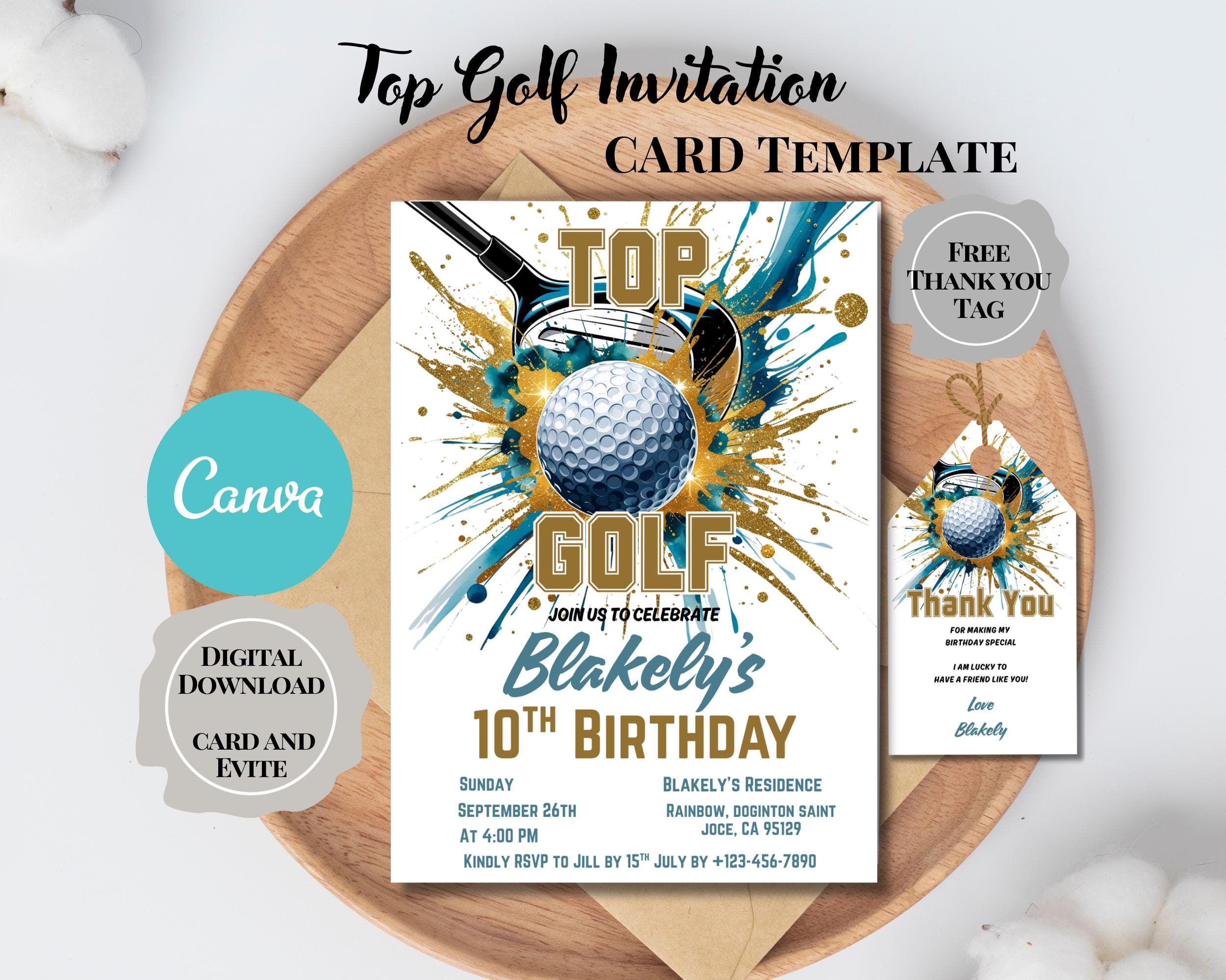 Kid Birthday Golf Evite - Etsy