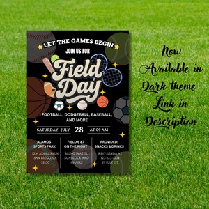 Editable Field Day Invitation Card Template|Sports Invite|Field Day Flyer|Digital Electronic Evite|Printable Flyer Card|Games day Invite image 5