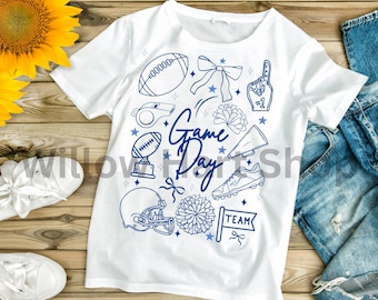 Preppy Game Day Png|Blue Cheer Mom Design|Cheerleading|Cheerleader Football|Cheer Season|Game Day|Football Season|Senior Cheer Mom|Sport Day