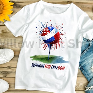 4th of july Golf Ball png|Birthday gift|golf lovers|Patriotic shirt|Independence day Png|Gift for her| celebration gift| Swingin for Freedom