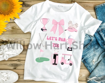 Pink Lets Par Tee Golf Grid Png|Coquette Golf Png|Golf Party Favor Gift|Golfer Png|Golf Lover Png|Golfing Png|Girls Golf| Golf ball and club