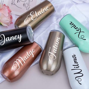 Personalized Champagne Tumbler,bridesmaid flute,Bachelorette Wine Glass Party, Bridesmaid Gifts for Her, Tumbler with Lid, Wedding Gift
